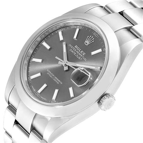 mens rolex datejust oyster perpetual grey dial|Rolex Oyster Perpetual Datejust prices.